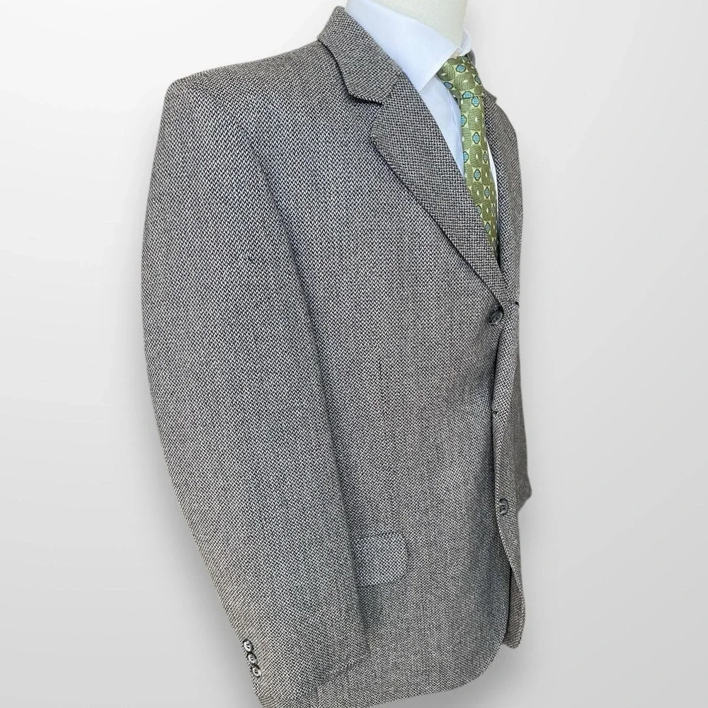 Allyn Saint George 44R Blazer Sport Coat 3/2 Roll Lambswool Suit Jacket‎ VTG